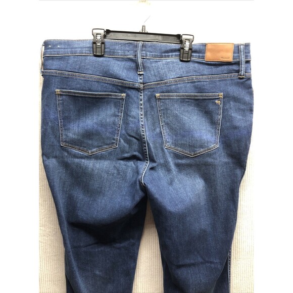 Madewell Denim Jeans Size 35T 10"High Rise Skinny Dark Distressed - Picture 13 of 16